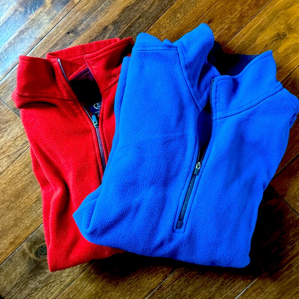 2 XL Lands End half-zip fleece